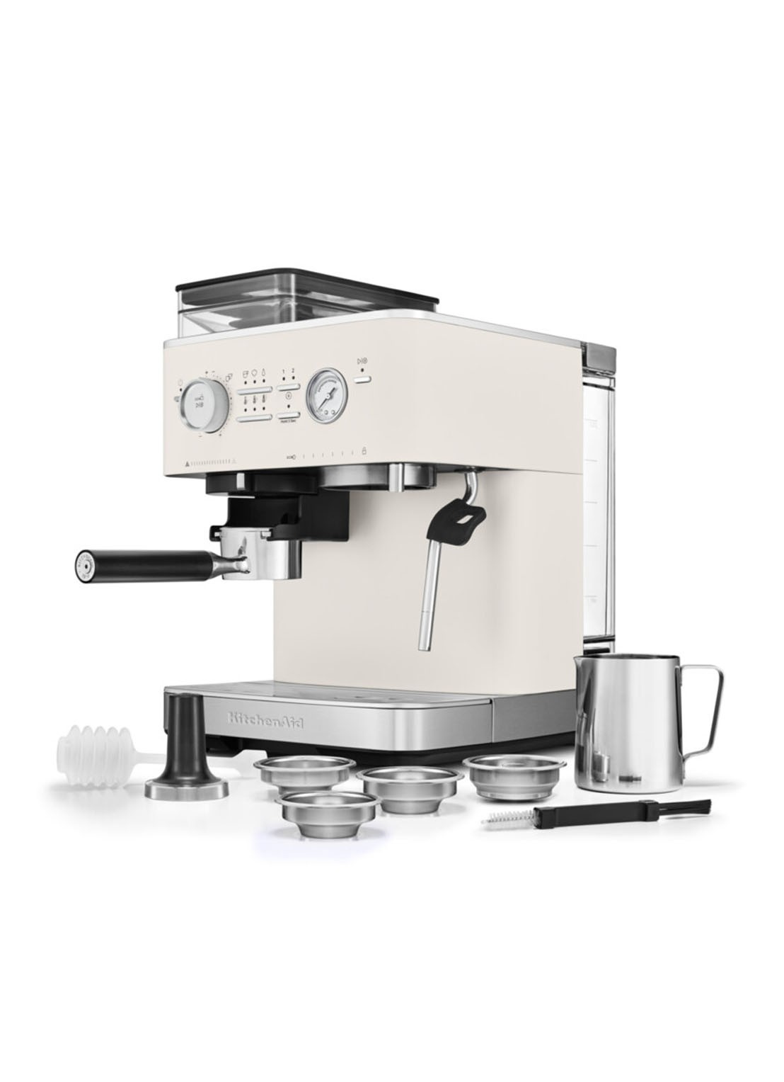 KitchenAid Halfautomatische espressomachine met koffiemolen - voorkant 8 wit
