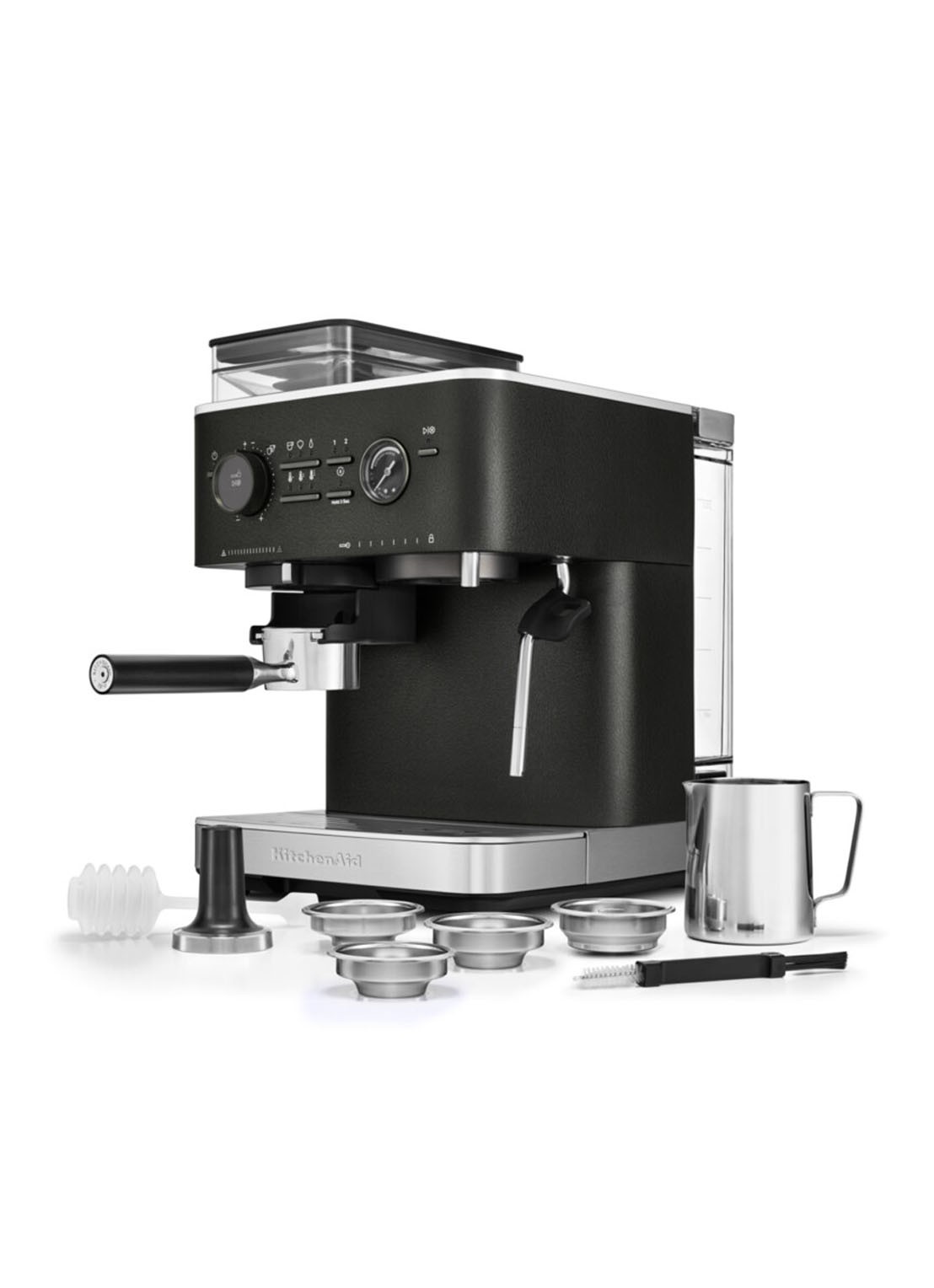 KitchenAid Halfautomatische espressomachine met koffiemolen - voorkant 3 zwart