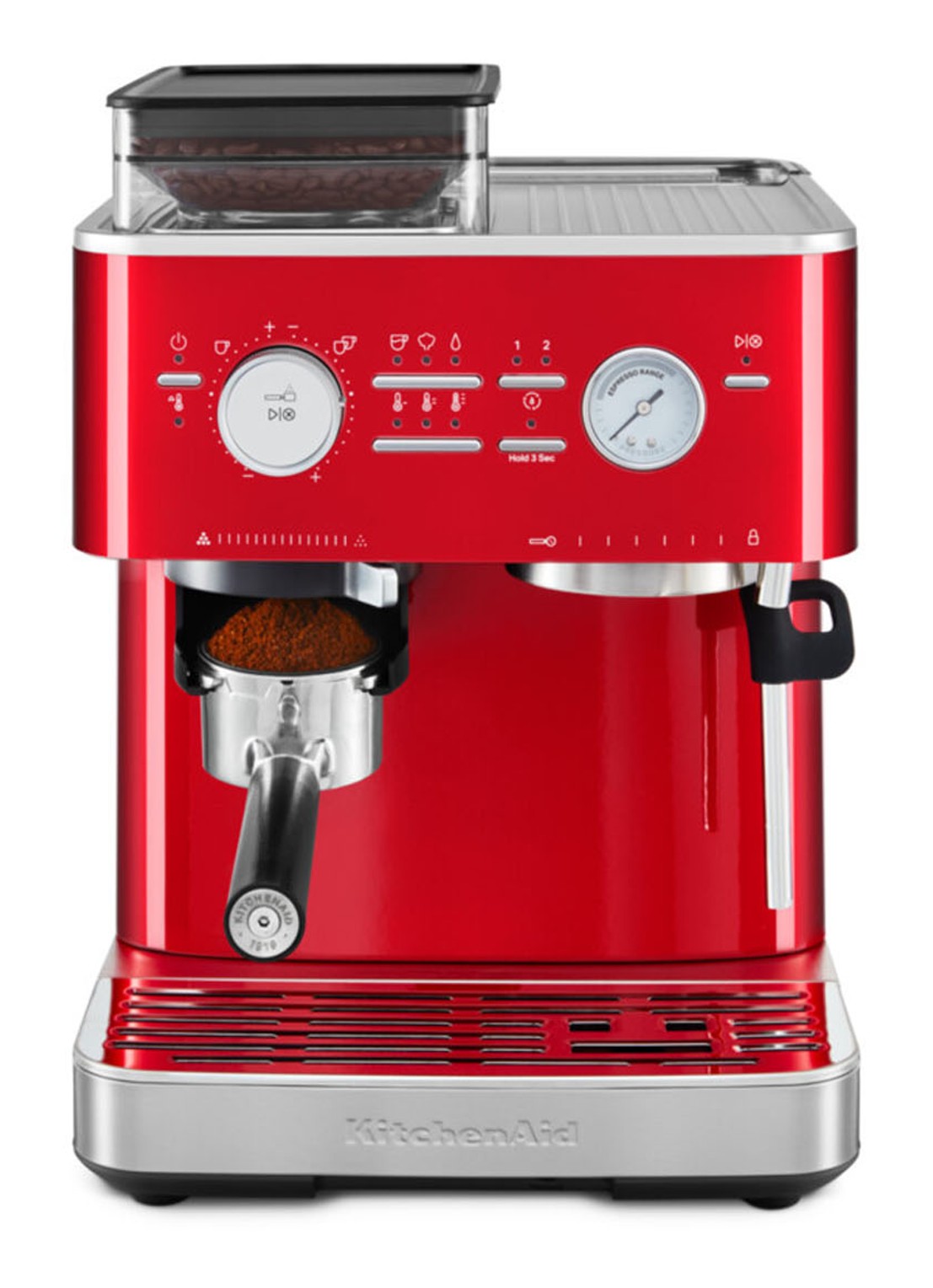 KitchenAid Halfautomatische espressomachine met koffiemolen - detail 3 rood