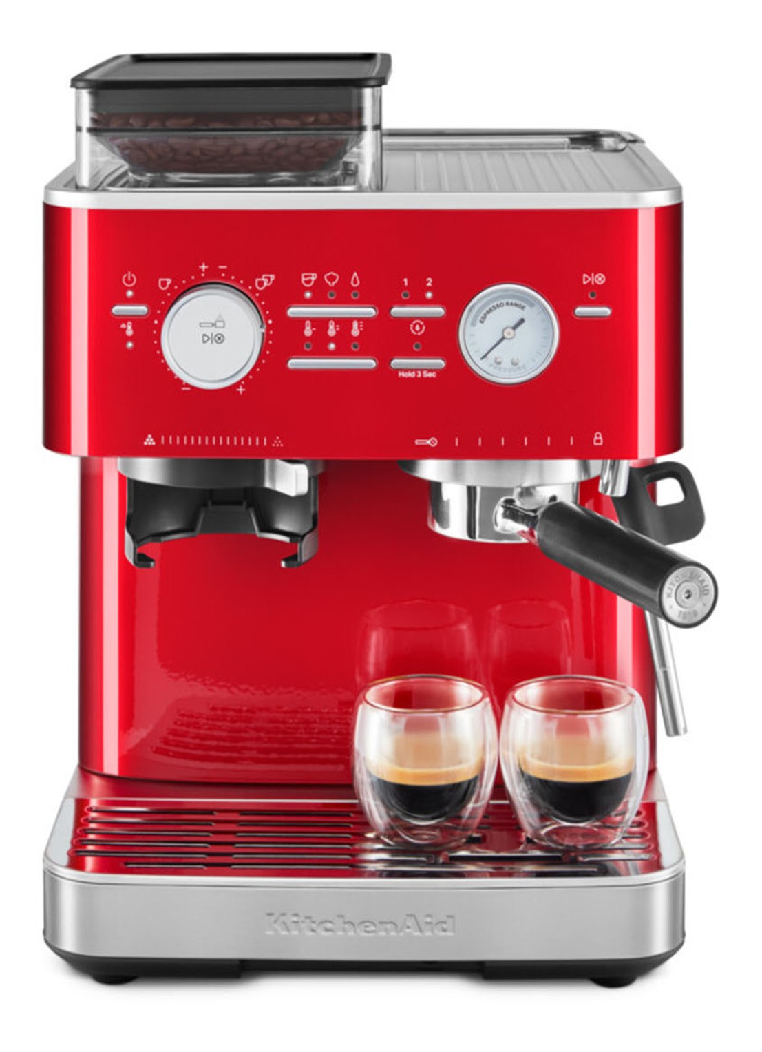KitchenAid Halfautomatische espressomachine met koffiemolen - detail 5 rood