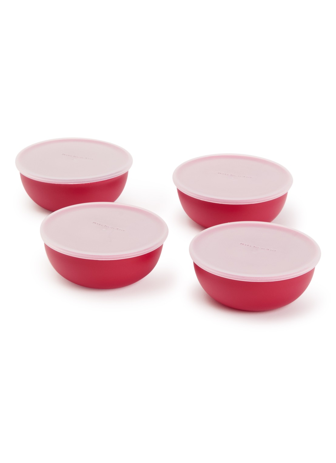KitchenAid Kom met deksel set van 4 - voorkant rood