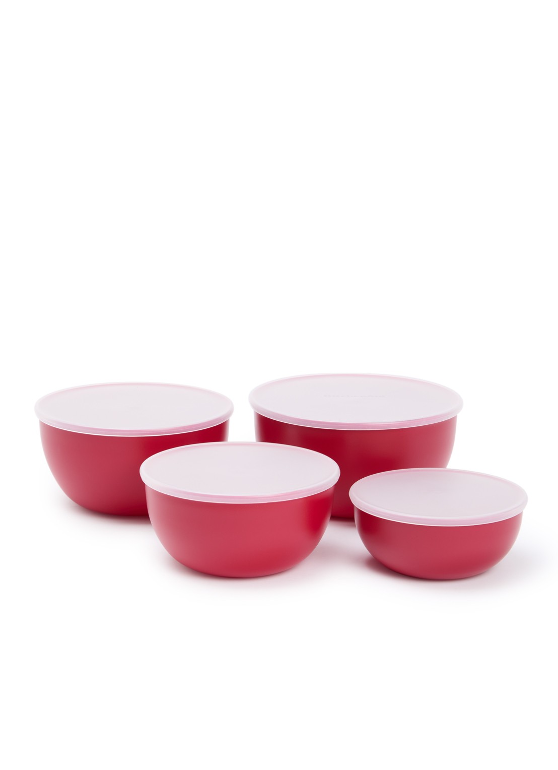 KitchenAid Kom met deksel set van 4 - voorkant rood
