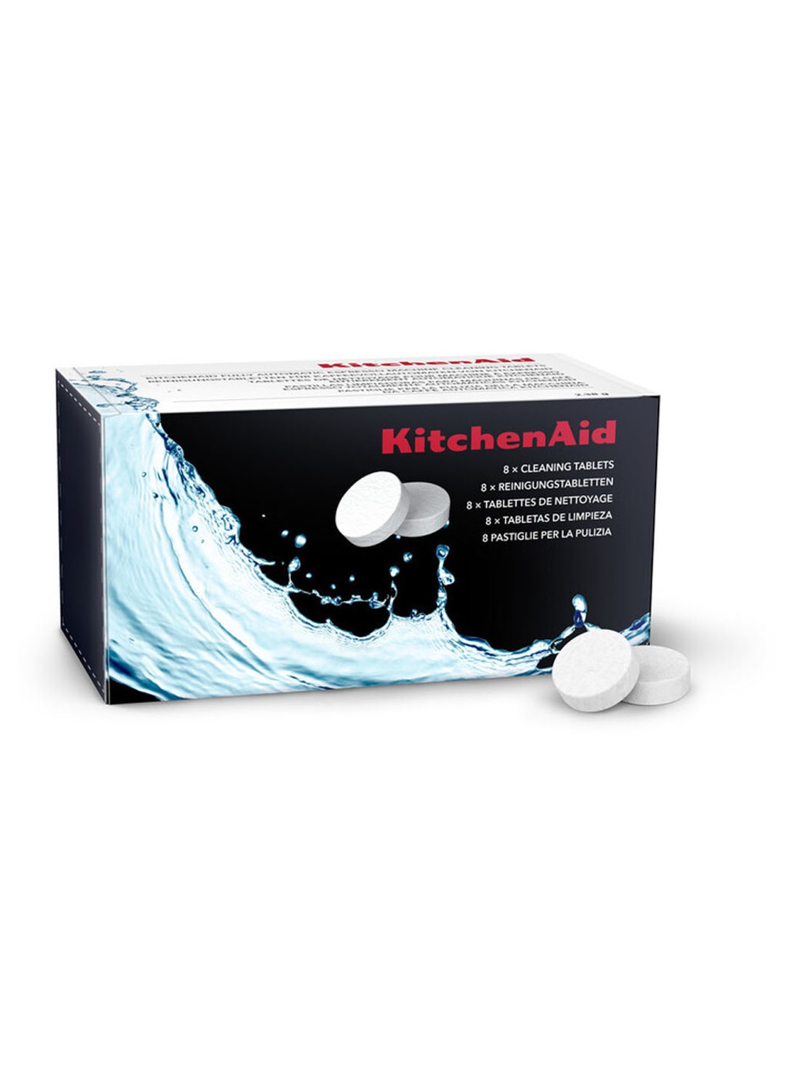 KitchenAid Reinigingstabletten set van 8 KESCT8 - achterkant transparant