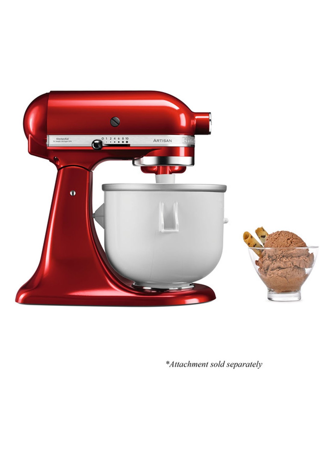 KitchenAid Roomijsmaker 1,9 liter 5KICA0WH  - voorkant 4 grijs