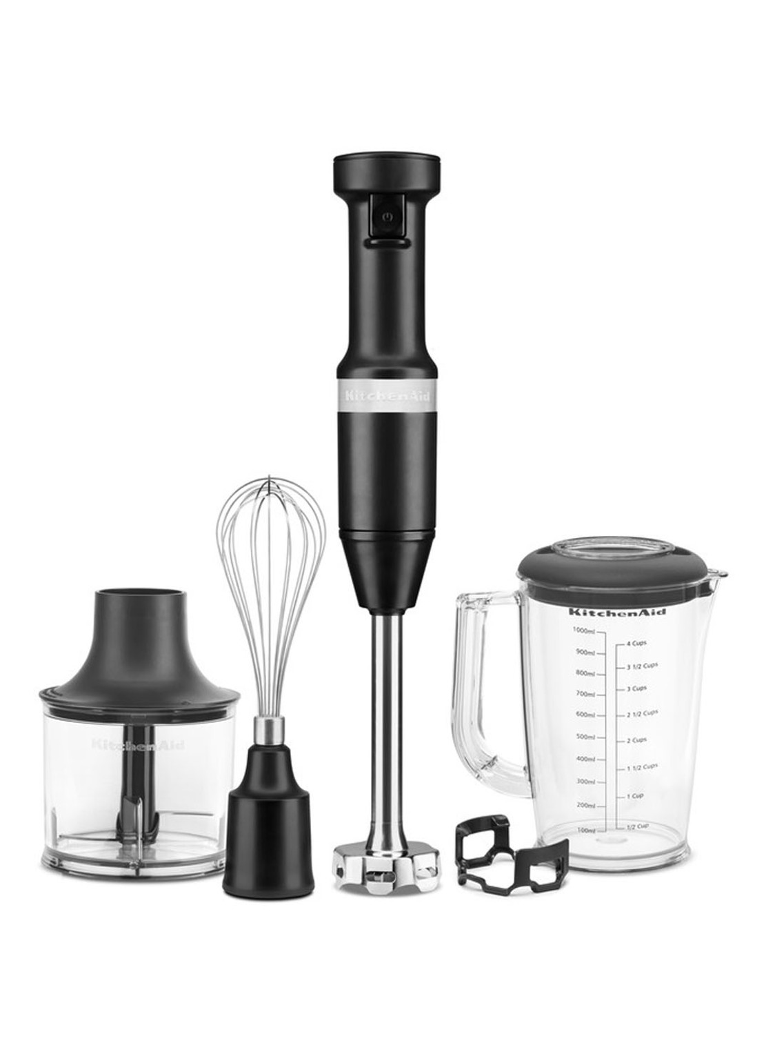 KitchenAid Staafmixer 5-delig 5KHBV83 - Mat zwart - voorkant 6 zwart