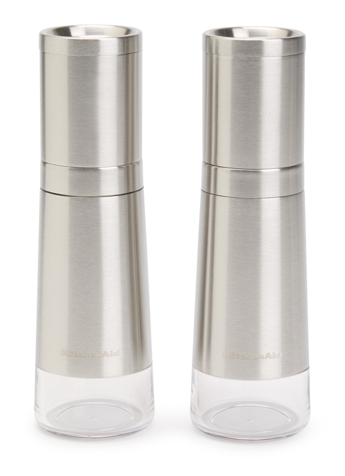KitchenAid Zout- en pepermolen 20,5 cm 2-delig - voorkant zilver