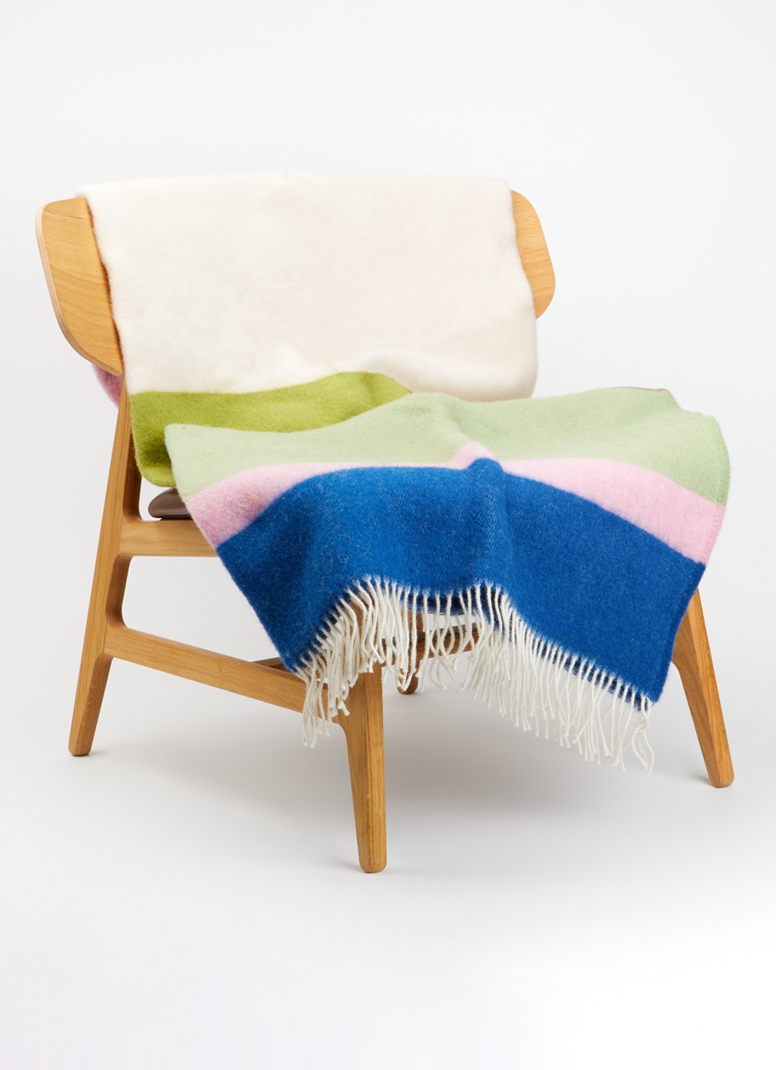 Klippan Arty plaid van wol 130 x 200 cm - voorkant 3 groen