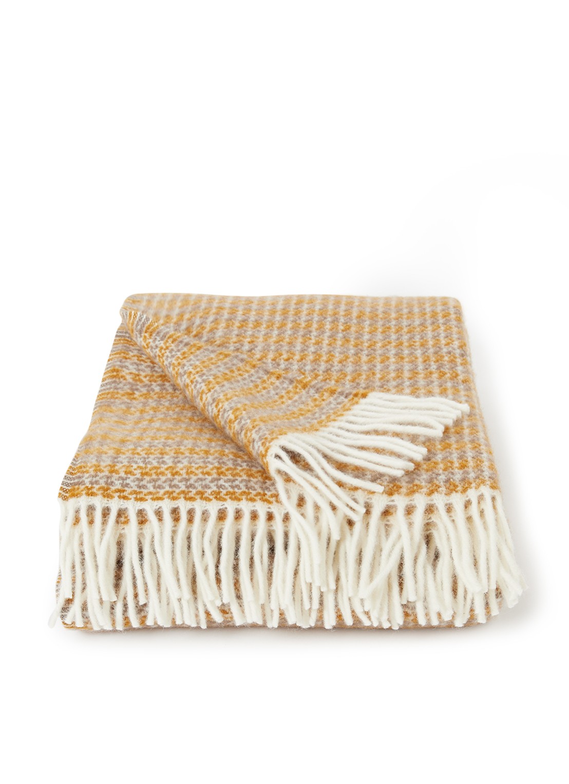 Klippan Curve plaid 130 x 200 cm  - voorkant 2 mosterd