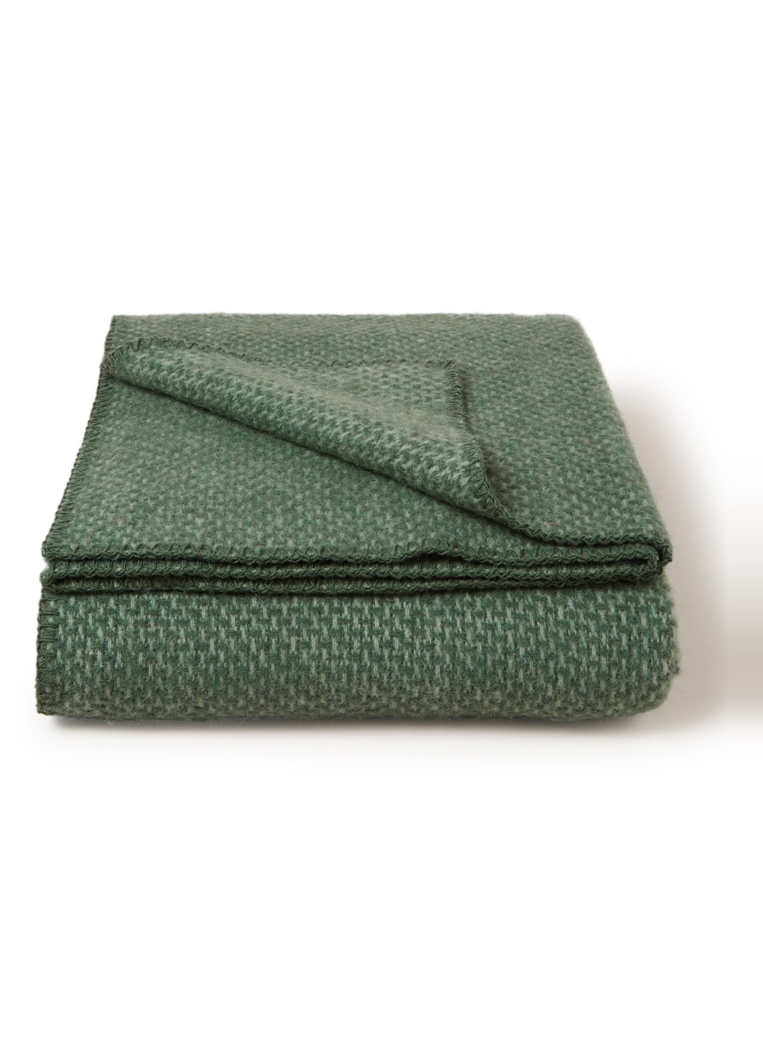 Klippan Domino plaid van lamswol 130 x 180 cm - voorkant 2 groen