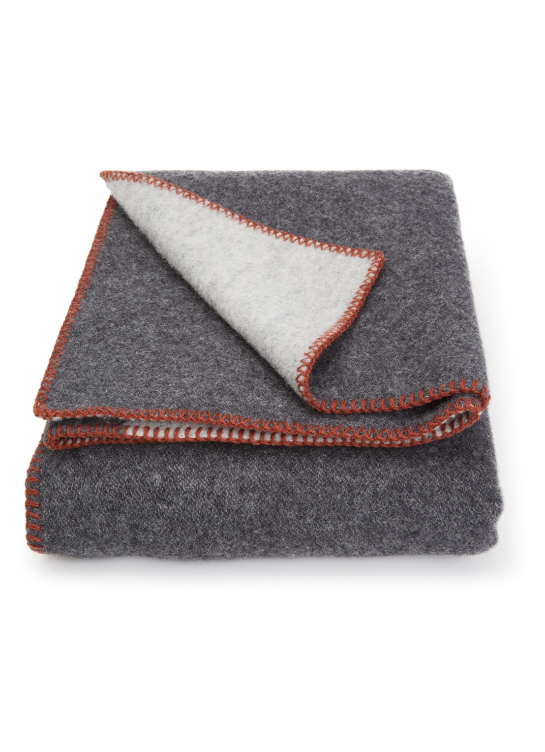 Klippan Fasad plaid van lamswol 130 x 180 cm - voorkant 2 grijs