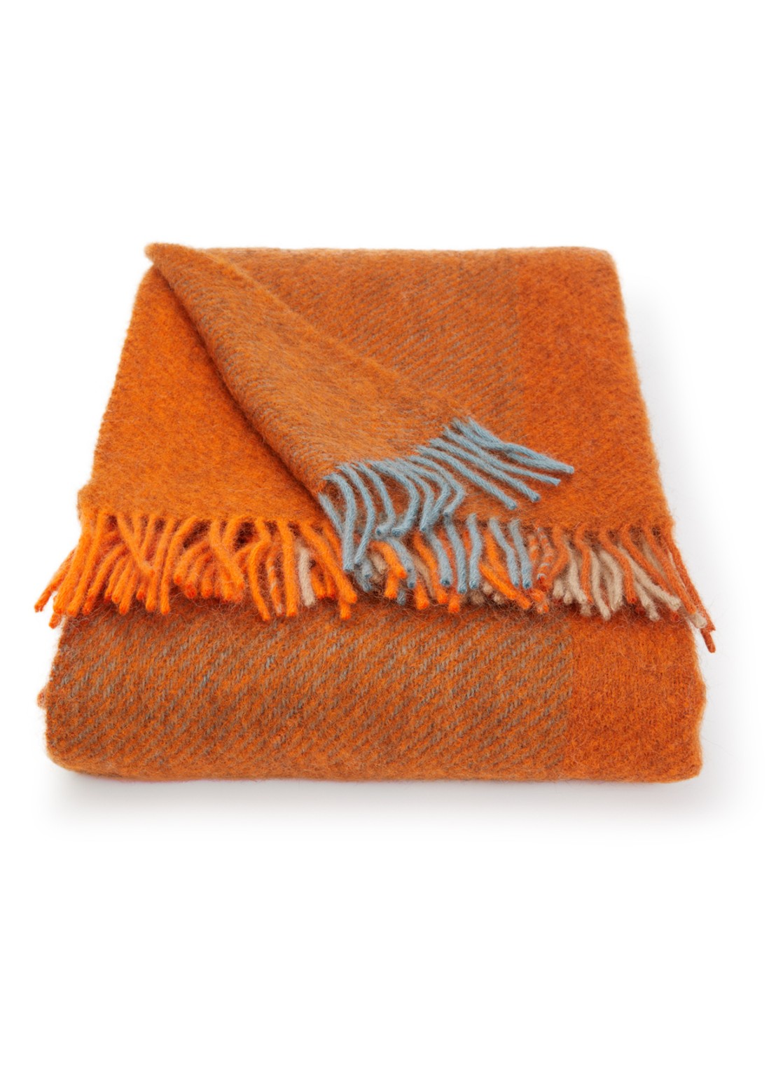 Klippan Gotland Check plaid van wol 130 x 200 cm - voorkant 2 orange