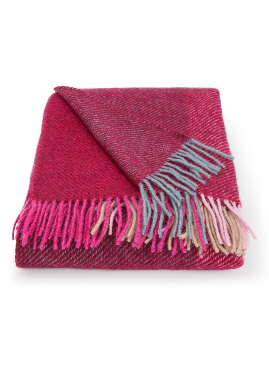 Klippan Gotland Check plaid van wol 130 x 200 cm - voorkant 2 roze
