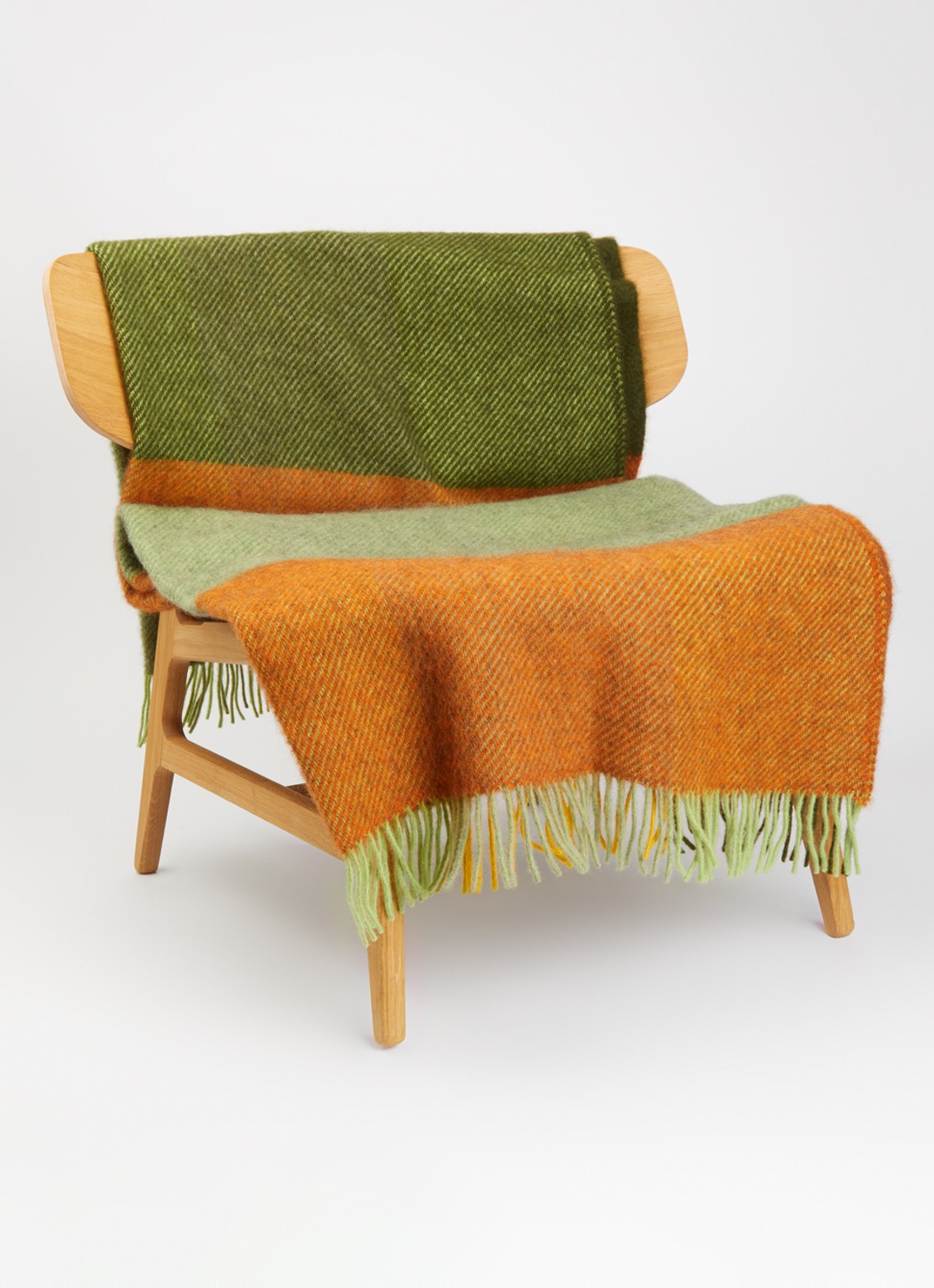 Klippan Gotland Check plaid van wol 130 x 200 cm - voorkant 2 mosgroen