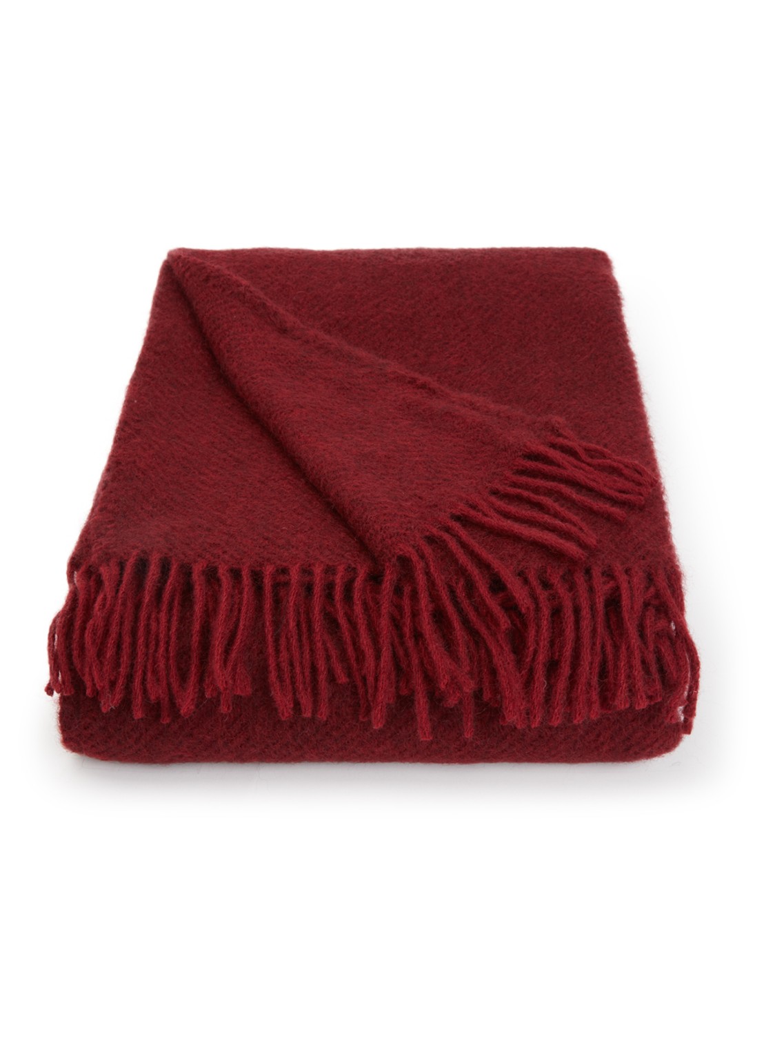 Klippan Gotland plaid van lamswol 130 x 200 cm - voorkant 2 bordeauxrood