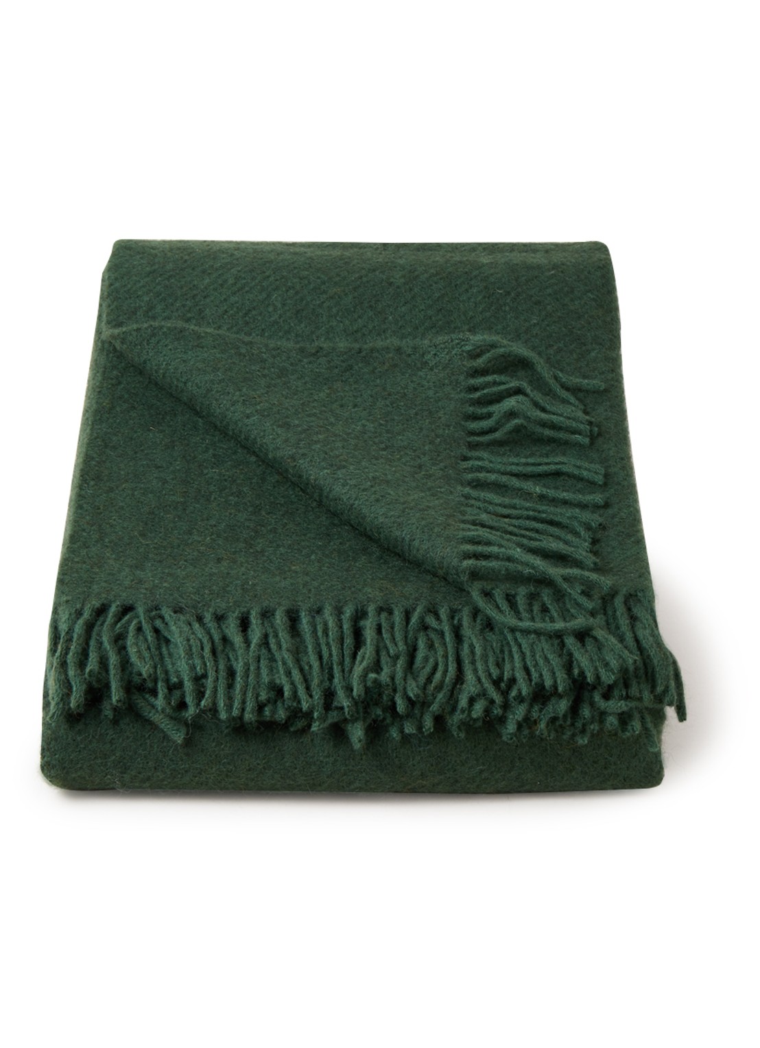 Klippan Gotland plaid van wol 130 x 200 cm - voorkant 2 groen