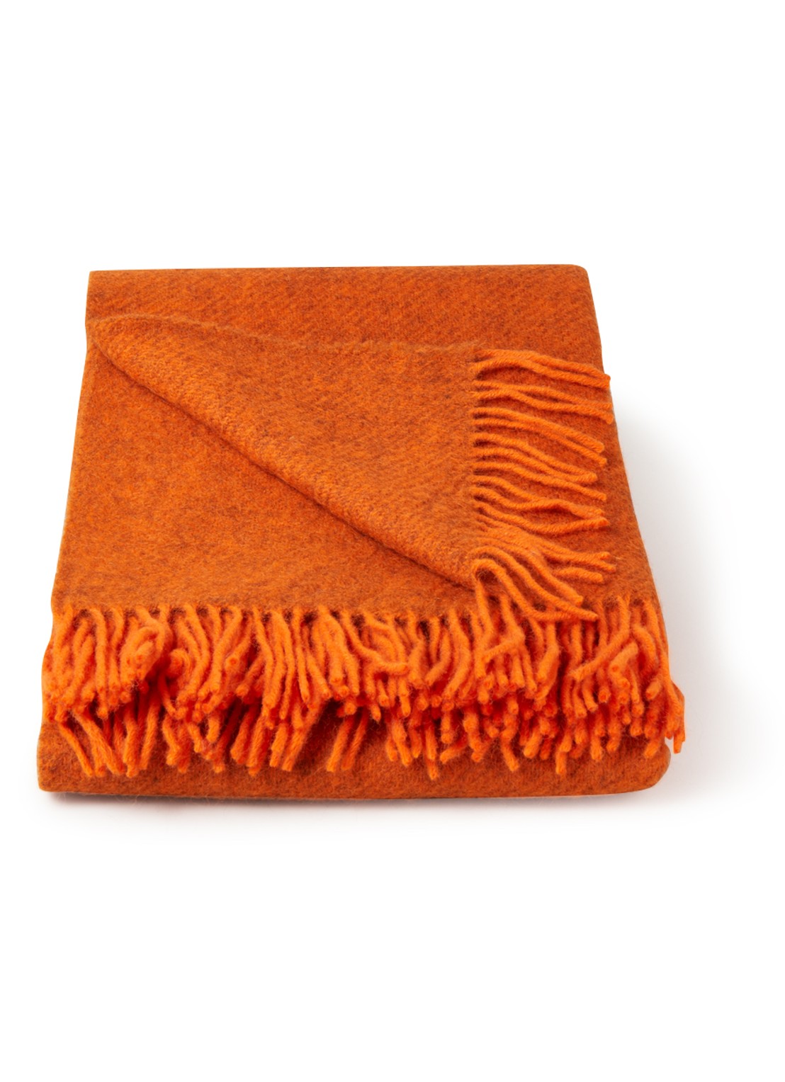 Klippan Gotland plaid van wol 130 x 200 cm - voorkant orange