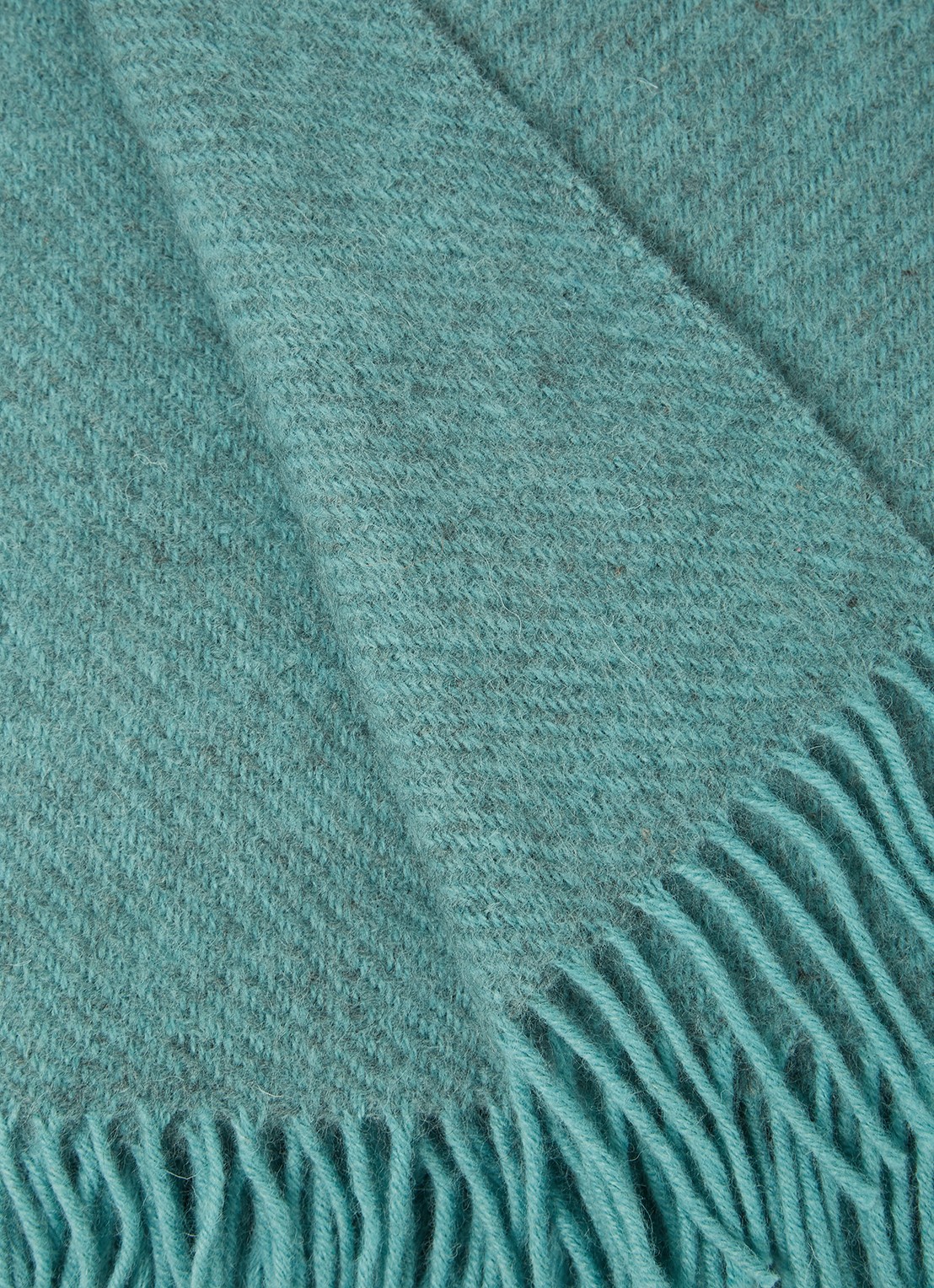 Klippan Gotland plaid van wol 130 x 200 cm - detail turquoise