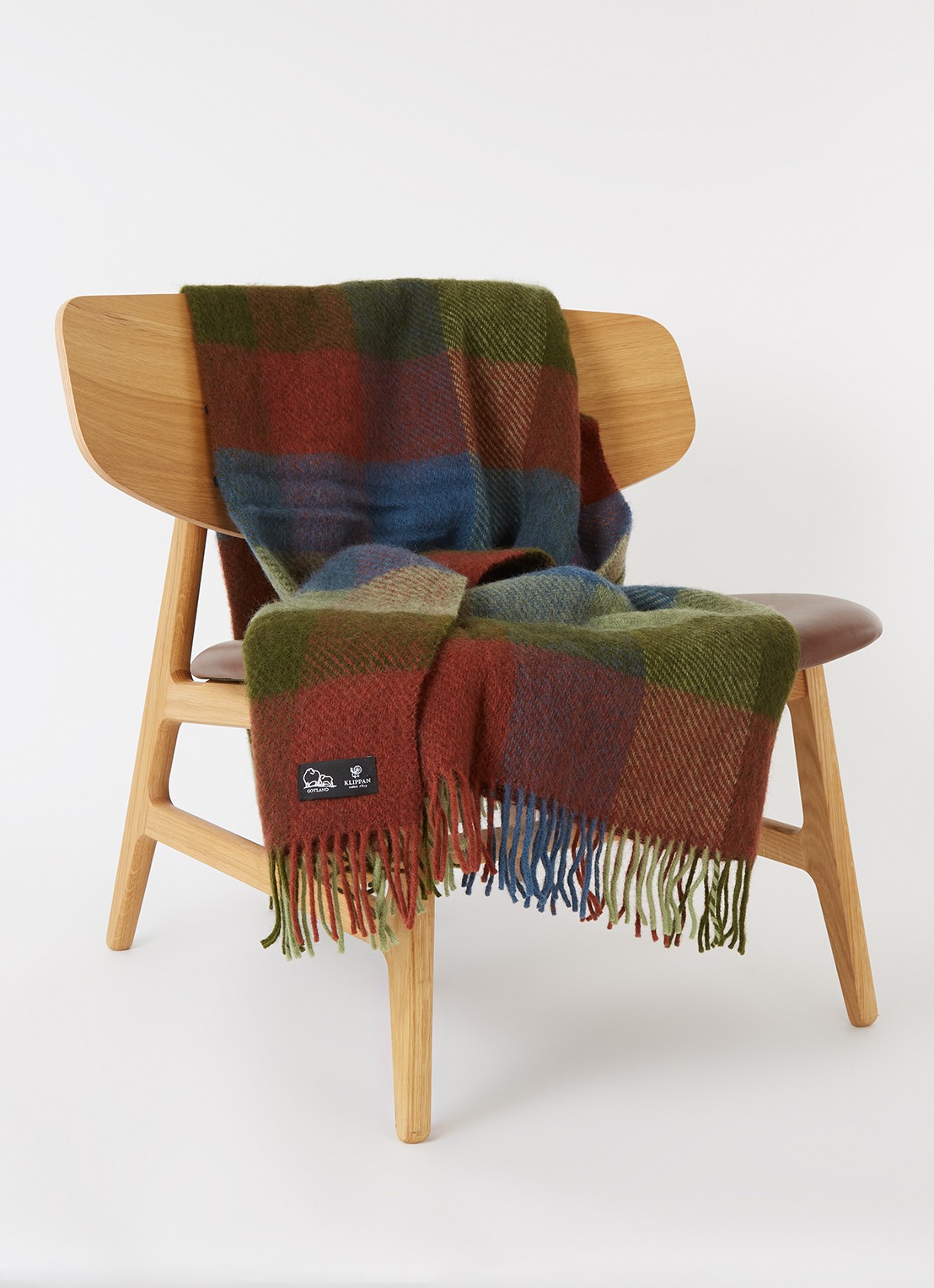 Klippan Gotland plaid van wol 130 x 200 cm - voorkant 3 multicolor