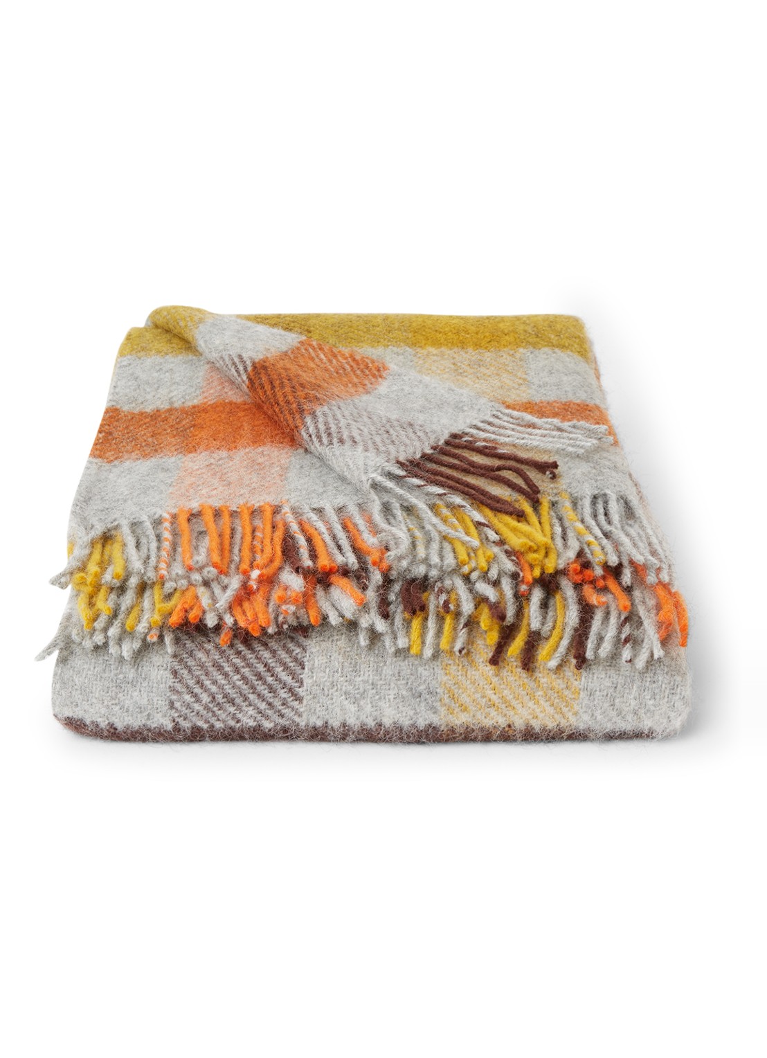 Klippan Gotland plaid van wol 130 x 200 cm - voorkant 2 grijs