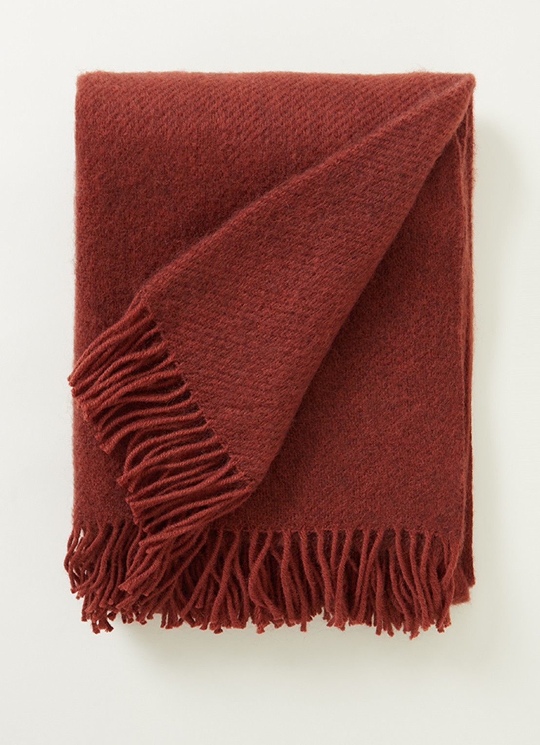 Klippan Gotland Rust plaid 130 x 200 cm - voorkant 2 roodbruin