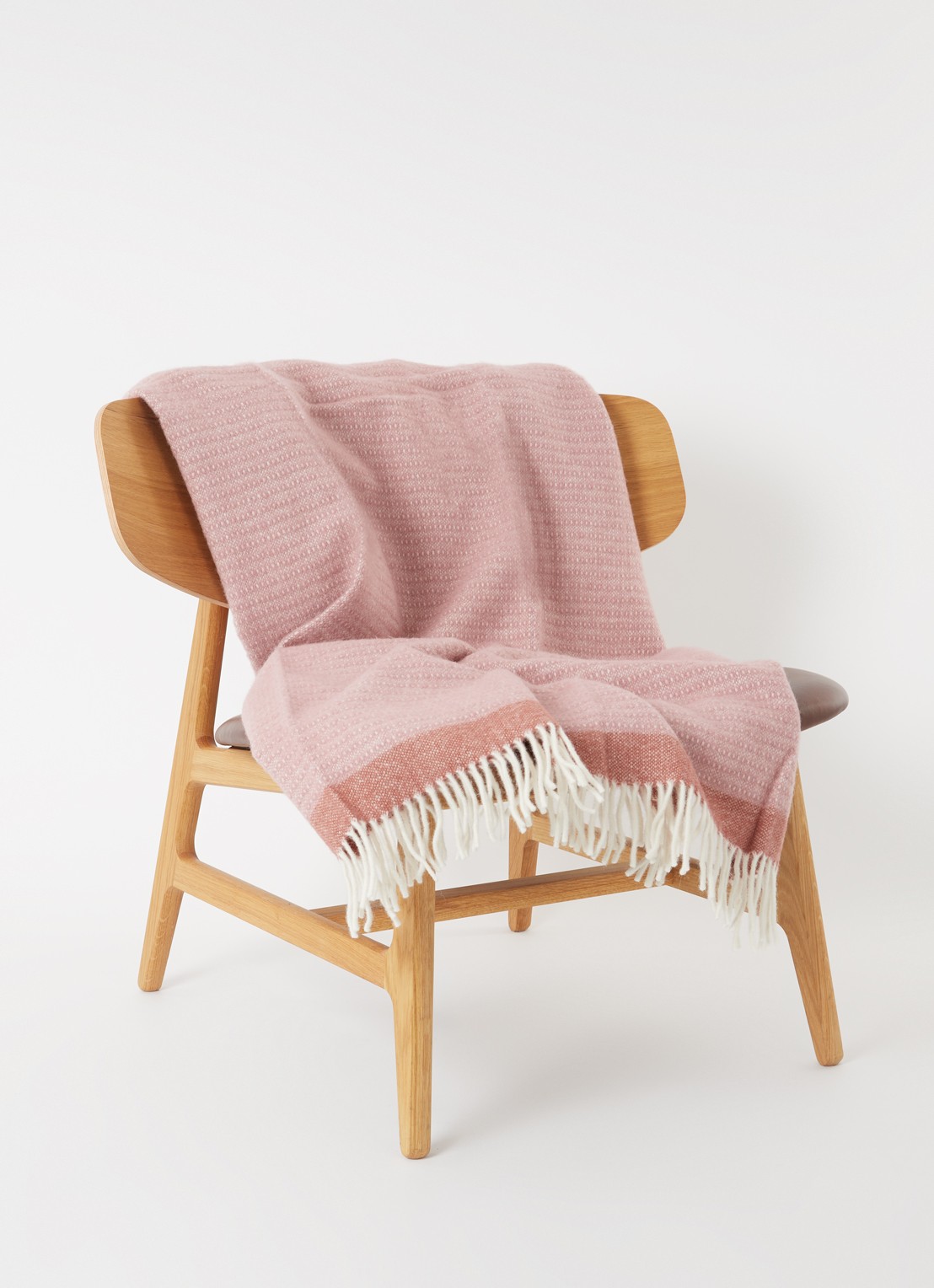 Klippan Harald plaid 130 x 200 cm  - voorkant 2 roze