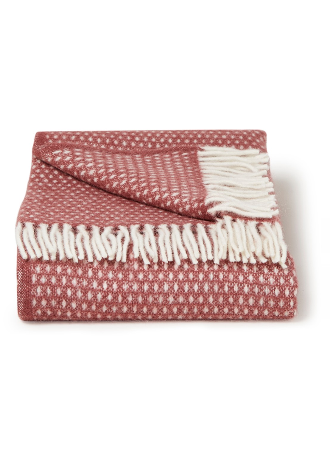 Klippan Knut Plaid deken van lamswol 130 x 200 cm - voorkant kersenrood