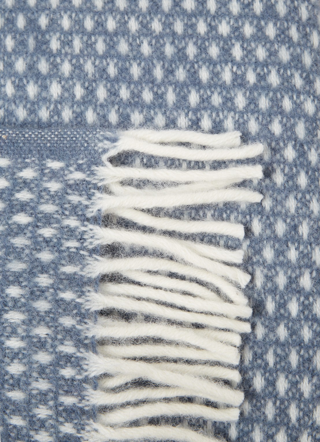 Klippan Knut plaid van lamswol 130 x 200 cm - detail blauw