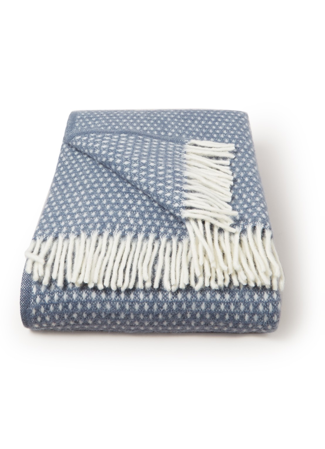 Klippan Knut plaid van lamswol 130 x 200 cm - voorkant 2 blauw
