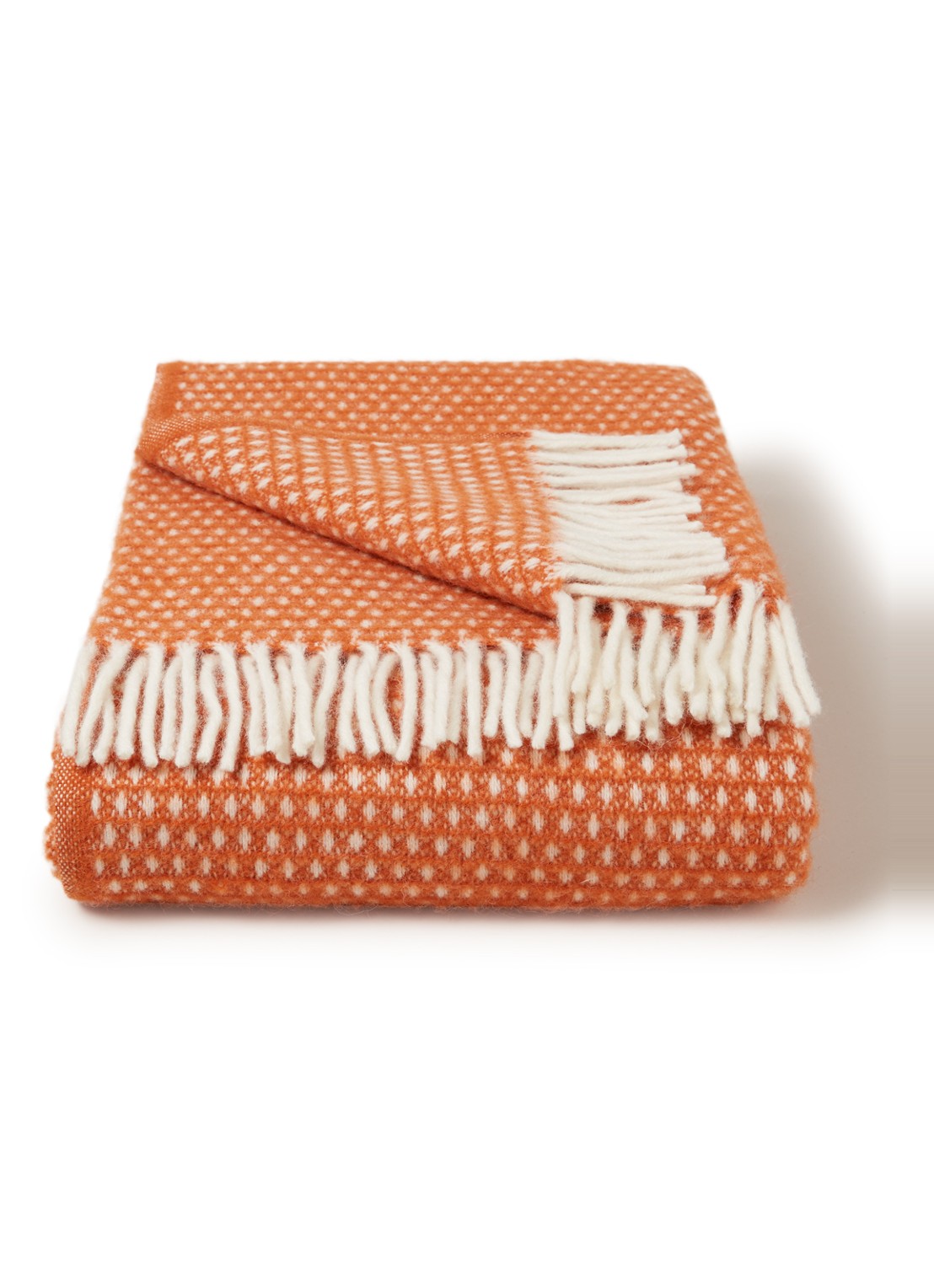 Klippan Knut plaid van lamswol 130 x 200 cm - voorkant orange