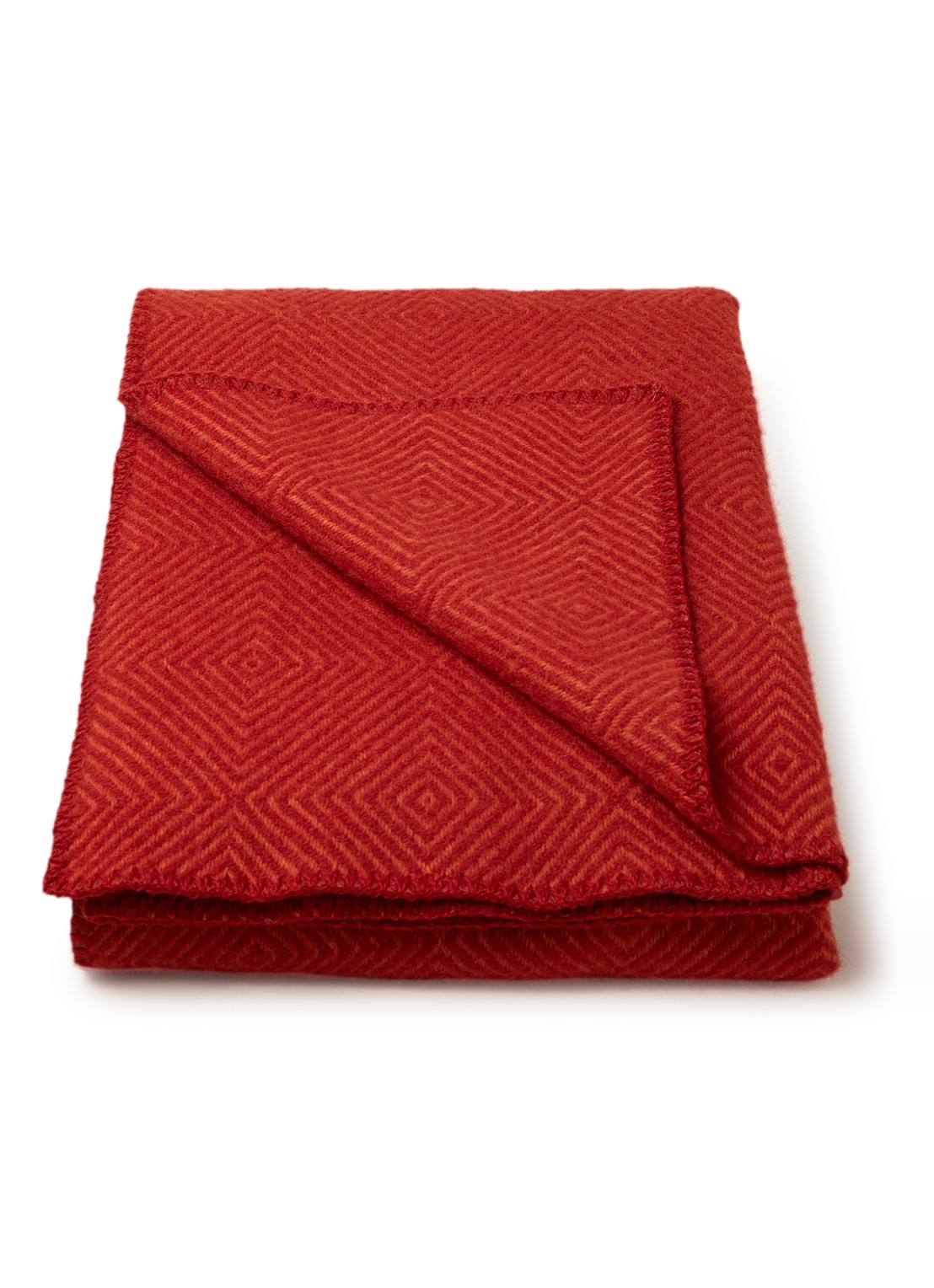 Klippan Nova plaid van lamswol 130 x 180 cm - voorkant steenrood