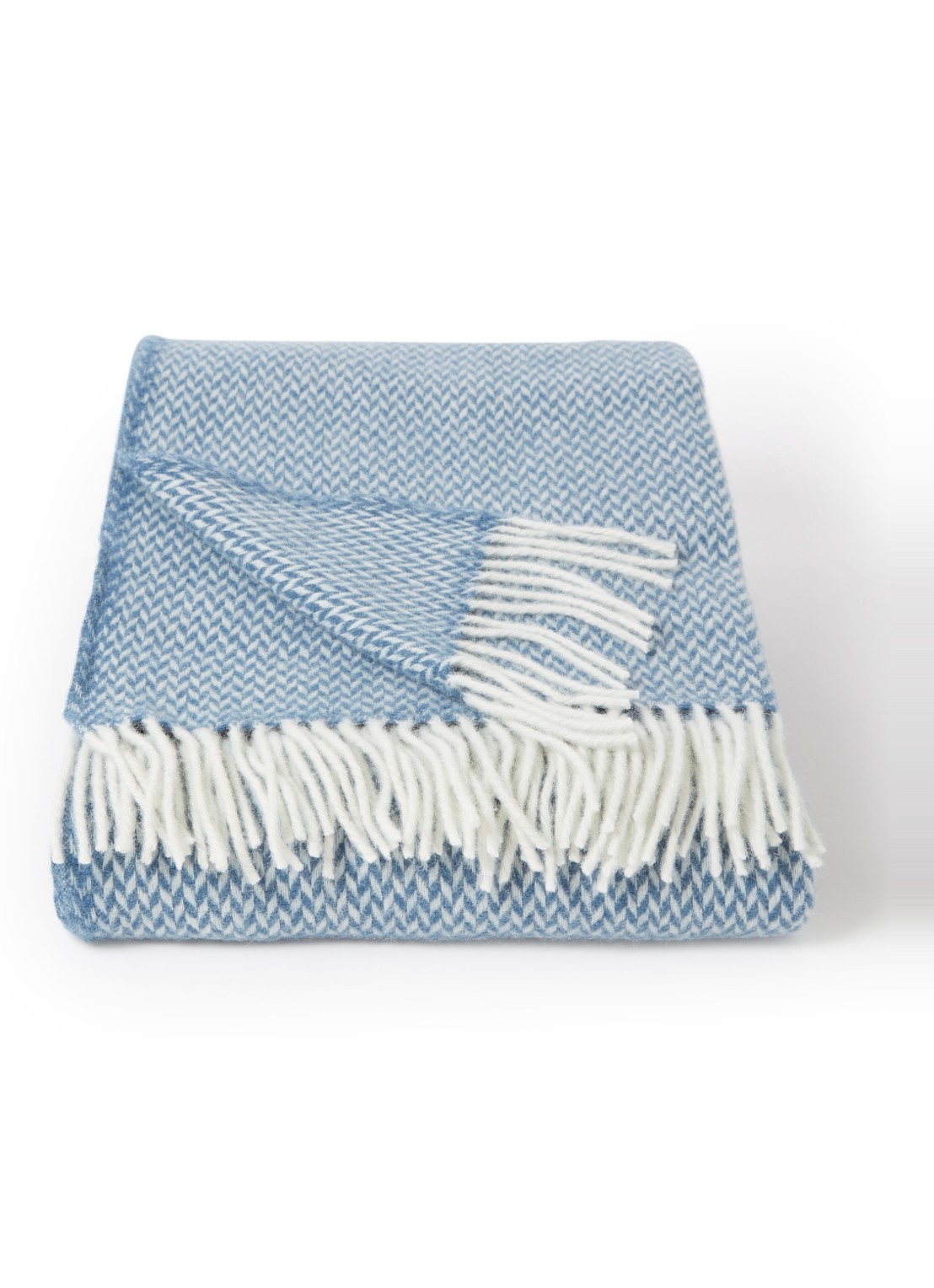 Klippan Pulse plaid van wol 200 x 130 cm - voorkant blauw