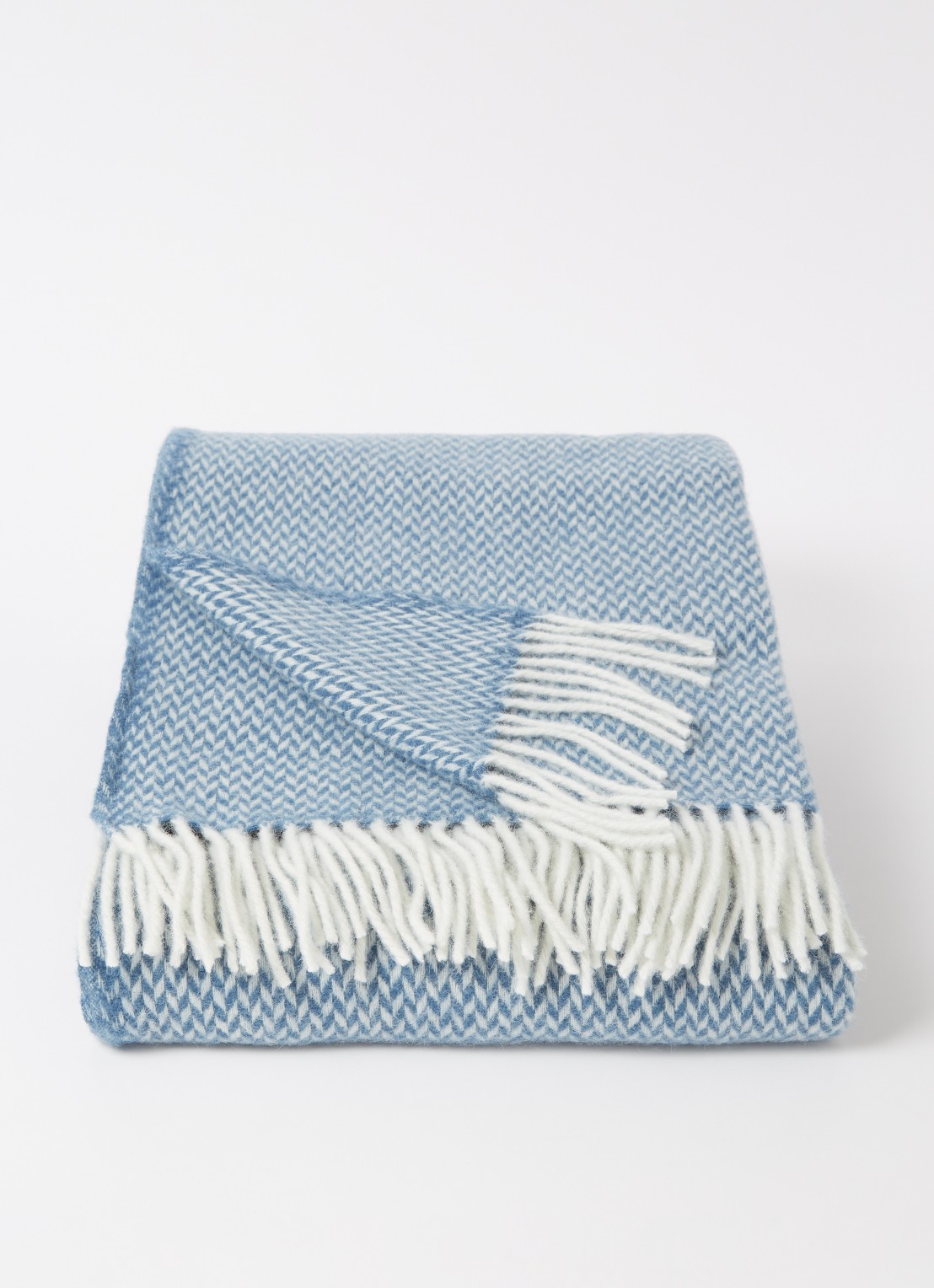 Klippan Pulse plaid van wol 200 x 130 cm - voorkant 2 blauw