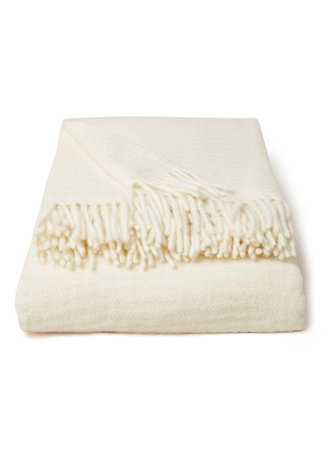 Klippan Ralph plaid van lamswol 130 x 200 cm - voorkant beige