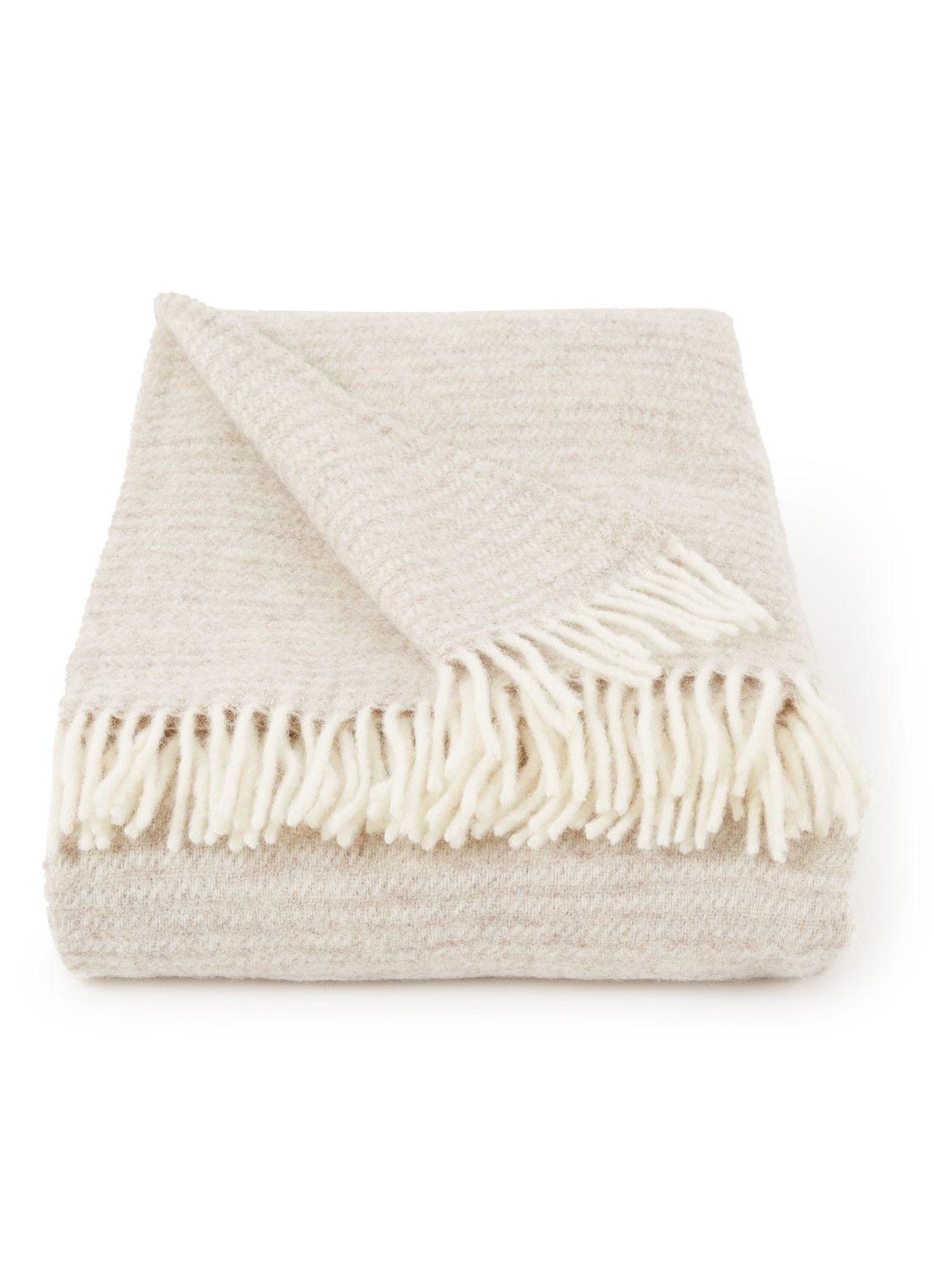 Klippan Ralph plaid van wol 130 x 200 cm - voorkant 2 beige
