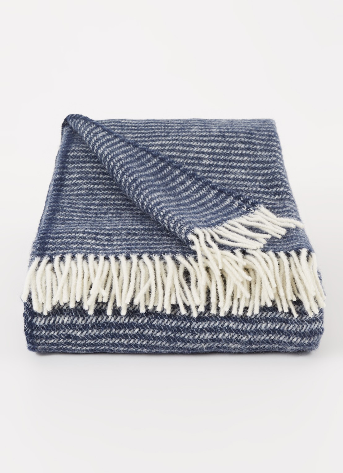Klippan Ralph plaid van wol 130 x 200 cm - voorkant 3 donkerblauw