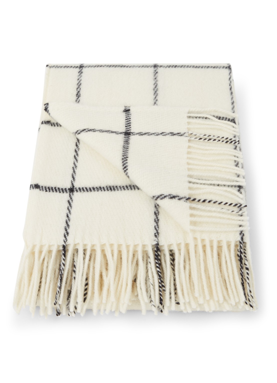 Klippan Vinga Island plaid van lamswol 130 x 200 cm - voorkant 2 gebroken wit