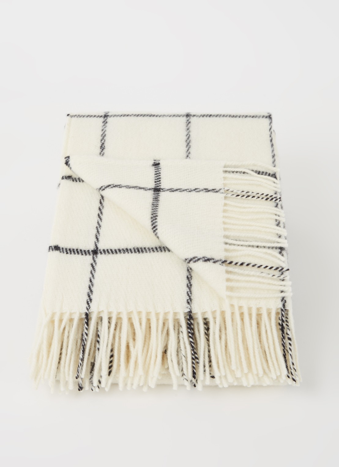 Klippan Vinga Island plaid van lamswol 130 x 200 cm - voorkant 3 gebroken wit