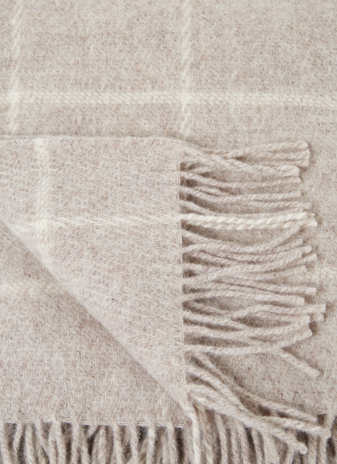 Klippan Vinga plaid van lamswol 130 x 200 cm - detail beige