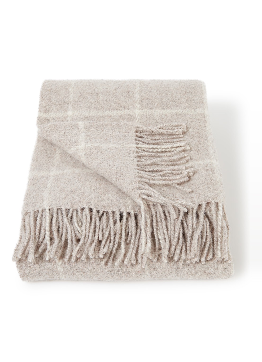 Klippan Vinga plaid van lamswol 130 x 200 cm - voorkant 2 beige