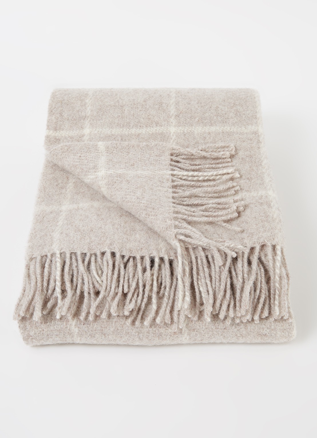 Klippan Vinga plaid van lamswol 130 x 200 cm - voorkant 3 beige