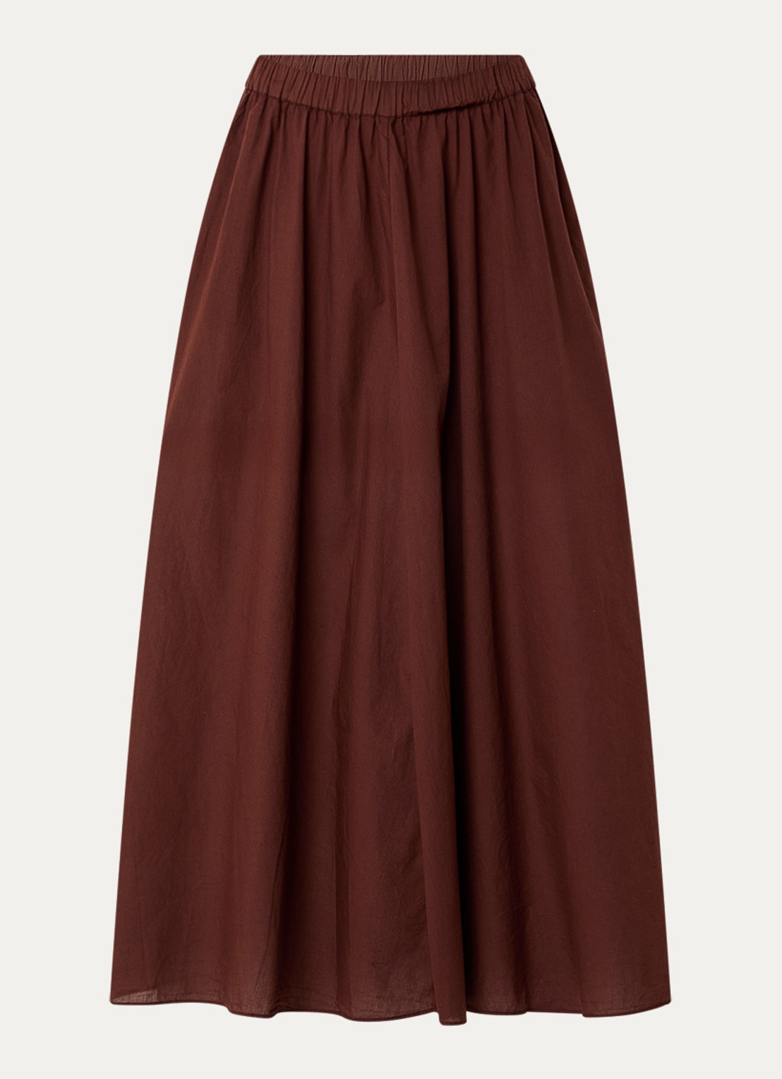 Knit-ted Cato midi rok met steekzakken - voorkant 3 kastanjebruin
