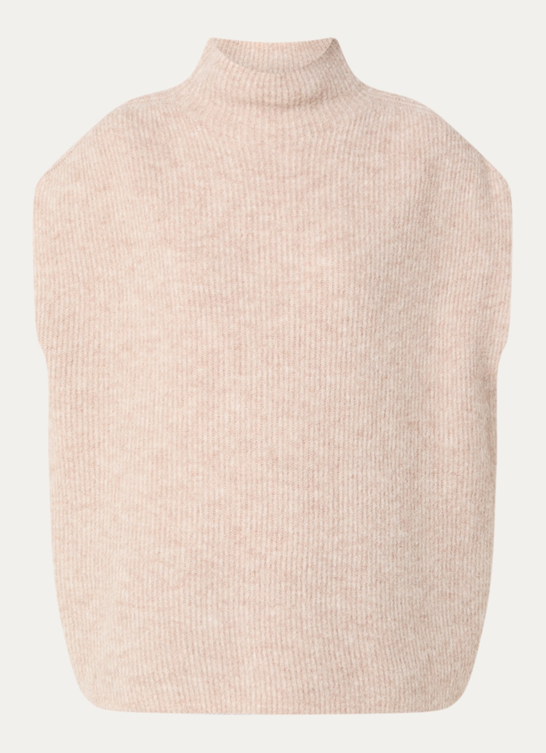 Knit-ted Rave spencer met opstaande kraag - voorkant 3 creme