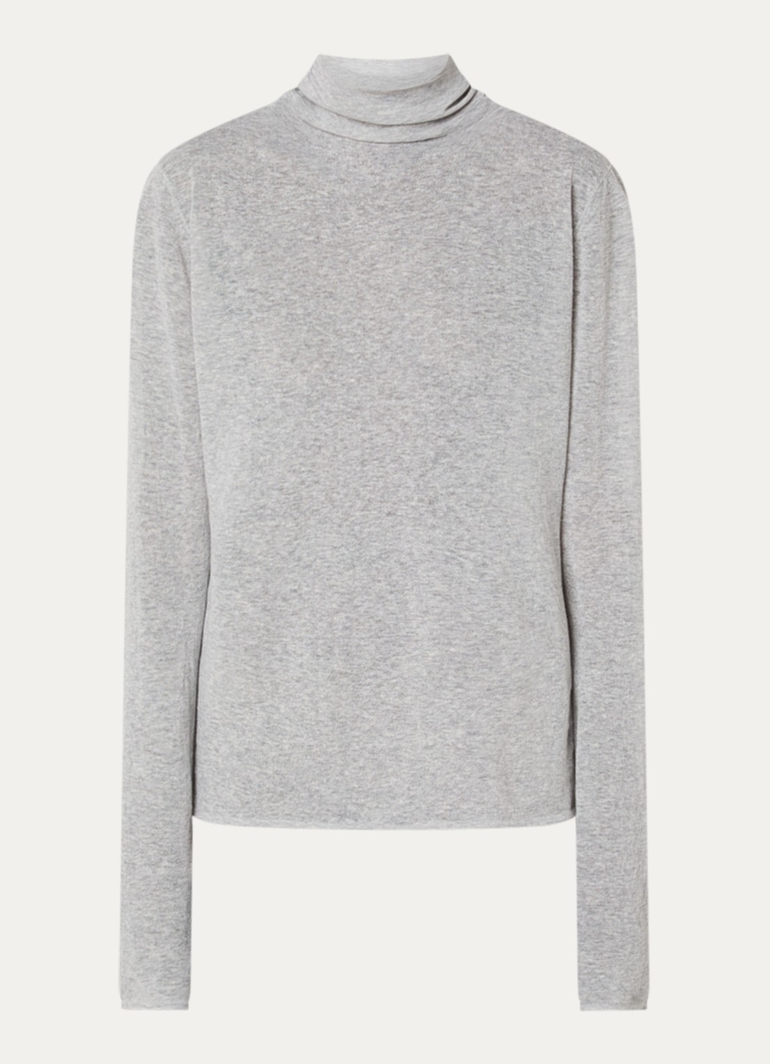 Knit-ted Roline trui met col en stretch - voorkant 3 lichtgrijs