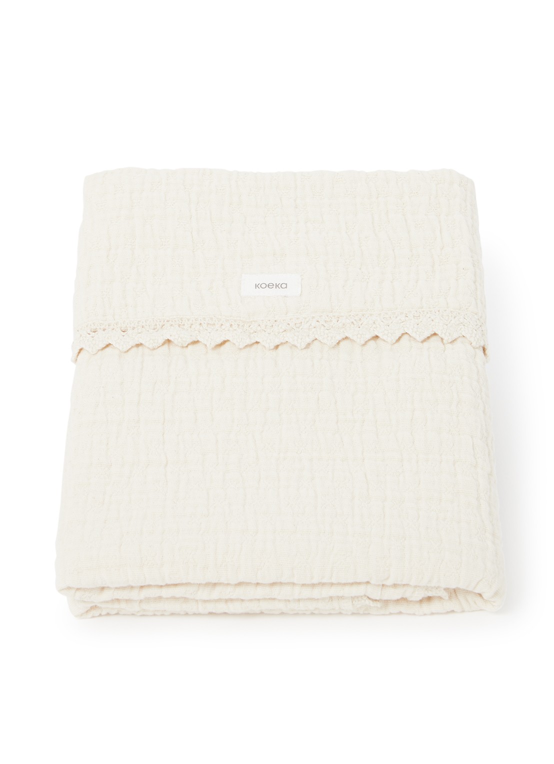 Koeka Elba wiegdeken 100 x 75 cm - voorkant creme