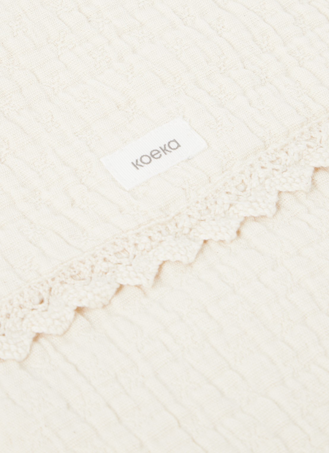 Koeka Elba wiegdeken 100 x 75 cm - voorkant 2 creme