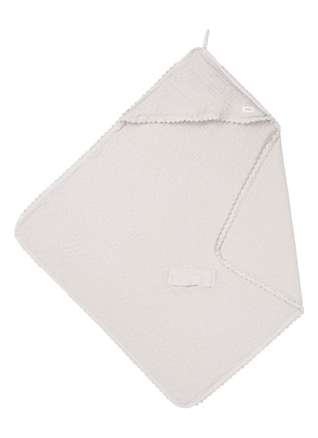 Koeka Lace Elba omslagdoek van katoen 100 x 100 cm  - voorkant 3 grijs