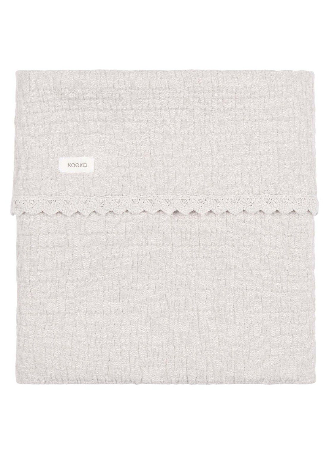 Koeka Lace Elba wiegdeken van katoen 75 x 100 cm  - voorkant 3 grijs