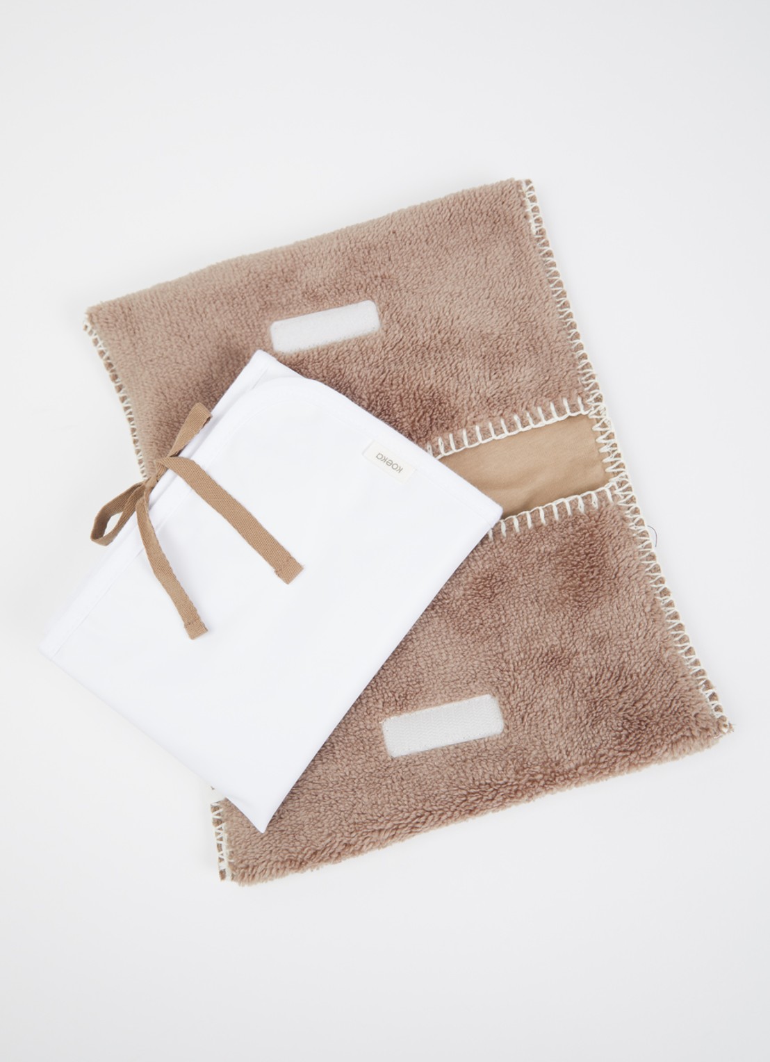 Koeka Nappy clutch met verschoningsmat - detail lichtbruin