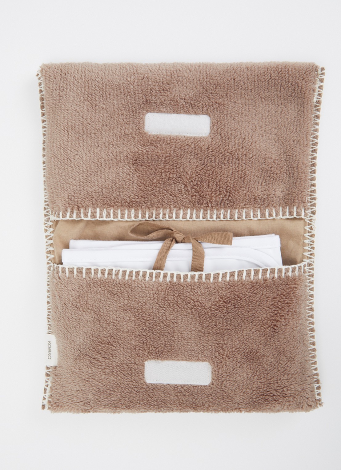 Koeka Nappy clutch met verschoningsmat - voorkant 3 lichtbruin