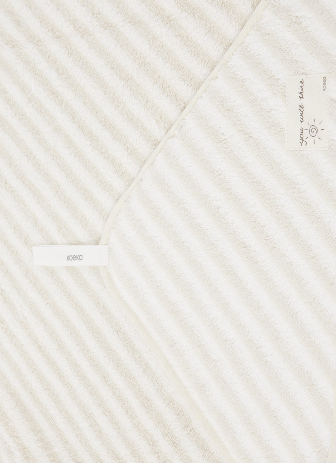 Koeka Playa badcape van  katoen 100 x 100 cm - detail 3 beige